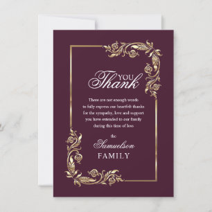 Sympathy Memorial Eggplant Gold PHOTO Merci