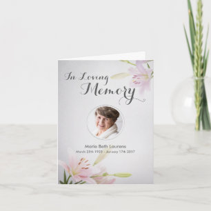 Sympathy Memorial Merci Carte de note avec photo