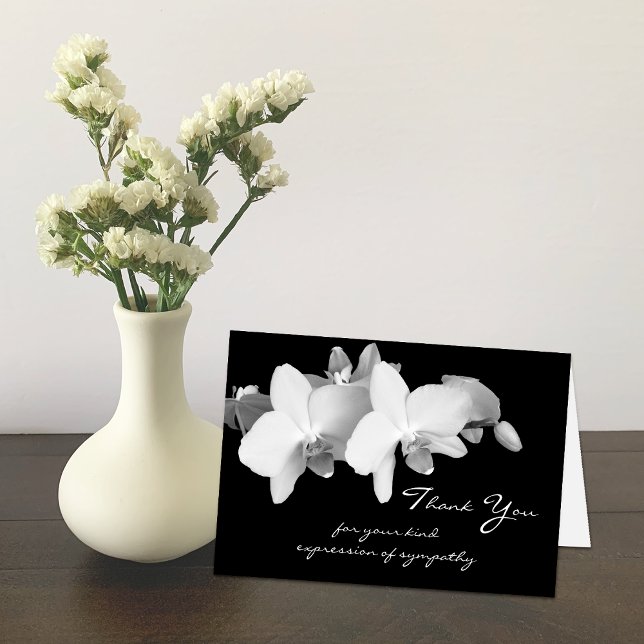 Sympathy Memorial Merci Note Card — Orchidées (Créateur téléchargé)