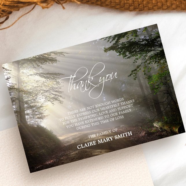 Sympathy MERCI Memorial Forest Sun PHOTO (Créateur téléchargé)