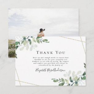 Sympathy Photo Eucalyptus Carte de remerciements f