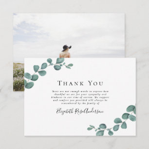 Sympathy Photo Eucalyptus Carte de remerciements f