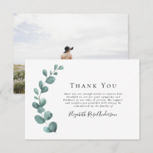 Sympathy Photo Eucalyptus Carte de remerciements f