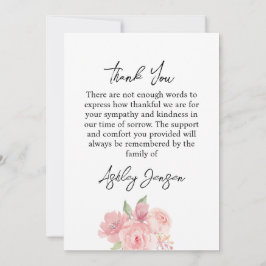 Sympathy Rose Funeral Thank You Card Dankeskarte