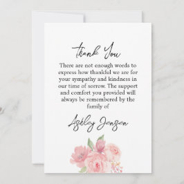 Sympathy Rose Photo Funeral Thank You Card Dankeskarte