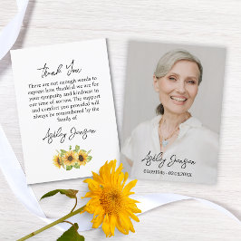 Sympathy Sunflower Photo Carte de remerciements fu