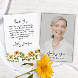 Sympathy Sunflower Photo Carte de remerciements fu