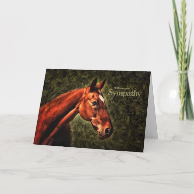 Sympathy Western Equine Painting with Deep Green Karte (Vorderseite)