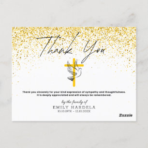 Symphaty Beerdigung Danke-Card - Imitats Glitzer Postkarte