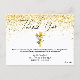 Symphaty Beerdigung Danke-Card - Imitats Glitzer Postkarte