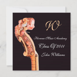SYMPHONIA CLASSIC MUSIC ABSCHLUSS MONOGRAM braun Einladung