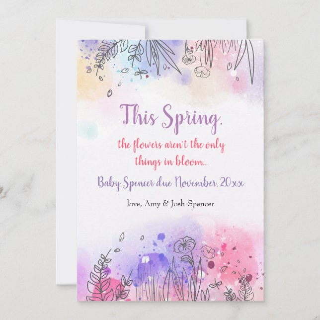 Symphonie de Faire-part de grossesse couleur (Devant)
