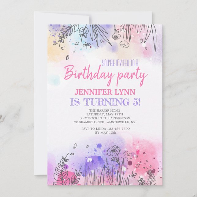 Symphonie der Farbeinladung Einladung (Vorderseite)