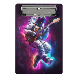 Symphonie der Leere Neon Cyberpunk Astronaut Mini Klemmbrett