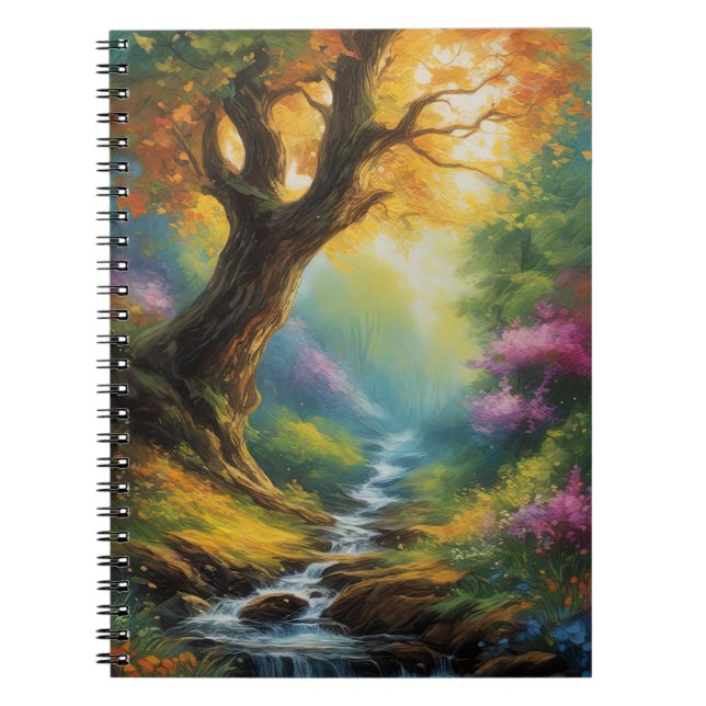 Symphonie der Natur, Stream und lebendiger Wald Notizblock (Vorderseite)