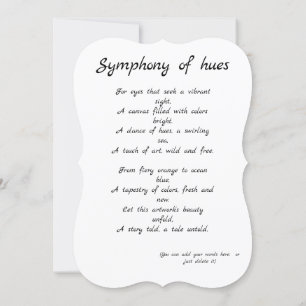 Symphonie des teintes cadeau / invitation / carte 