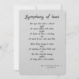 "Symphonie des teintes" Carte cadeau colorée + Poè