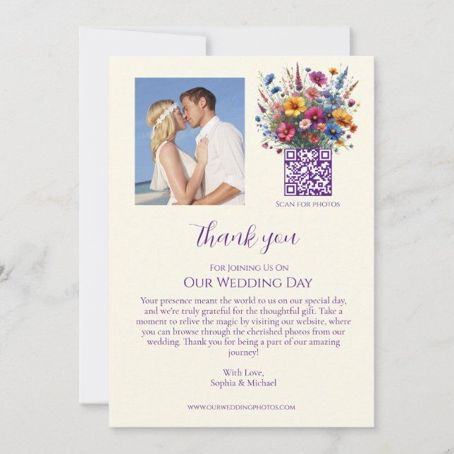 Symphonie fleur sauvage-Merci Mariage - Invitation (Devant)