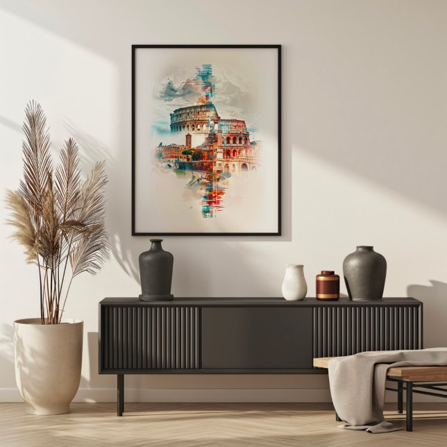 Symphonie in Rom: Kolosseum und Trevi-Brunnen Poster (Von Creator hochgeladen)