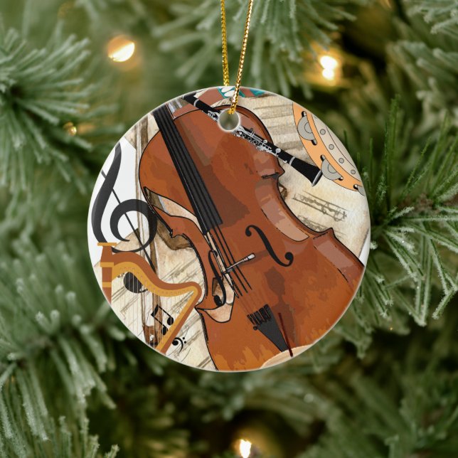 Symphonie von Instrumenten Keramik Ornament (Baum)