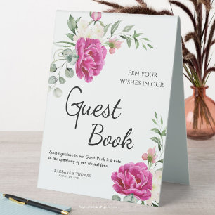 Symphonie von Liebe Wedding Guest Book Sign Tischaufsteller