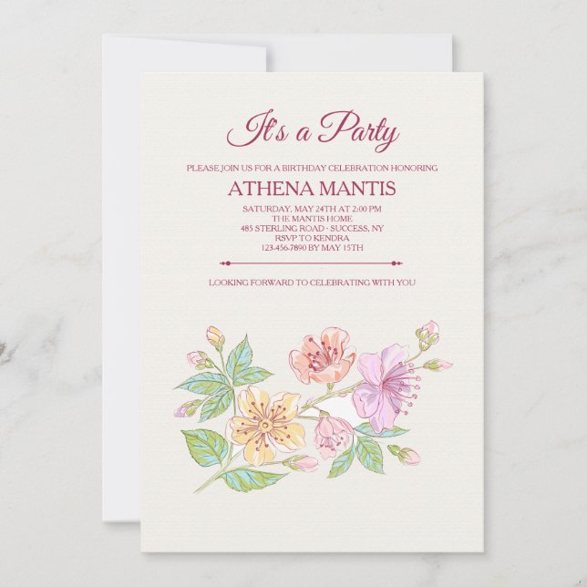 Symphony Floral Invitation (Devant)