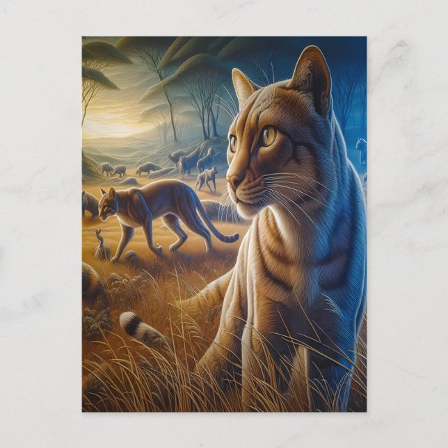 Symphony of Wildlife: Leopard and Friends in Field Postkarte (Vorderseite)