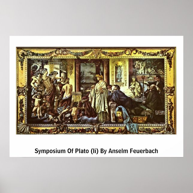 Symposium Plato (II) von Anselm Feuerbach Poster (Vorne)