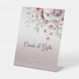 Symptome der modernen rosa, weißen, blumigen Table Sockelschild
