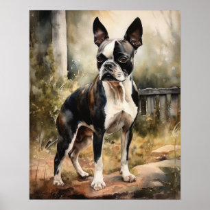 Symte Boston Terrier Dog Art Imprimer Poster