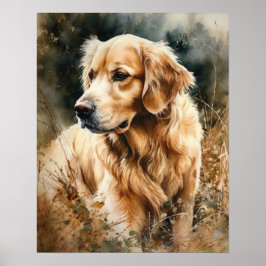 Symte Golden Retriever Dog Art Imprimer Poster