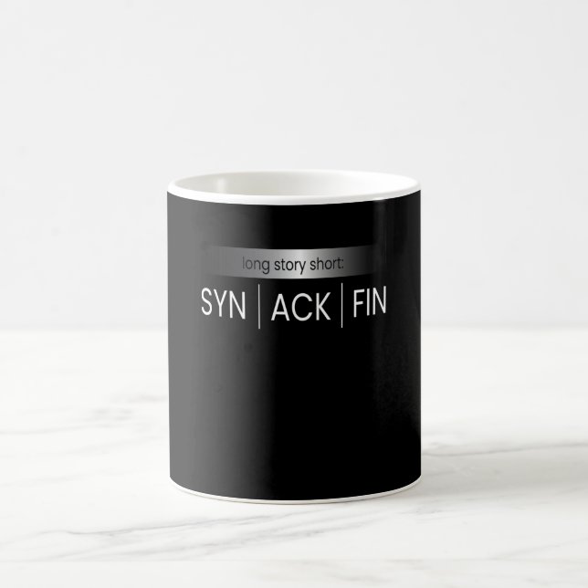 SYN ACK FIN IT Hacker Code Kaffeetasse (Mittel)