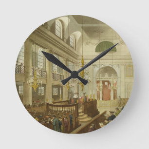 Synagoge, Herzöge Place, Houndsditch, von Ackerma Runde Wanduhr