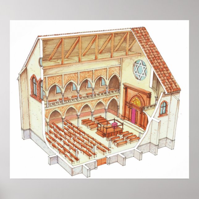 Synagogue. 15th century. Central Europe Poster (Vorne)