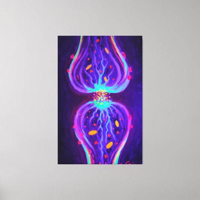 Synapse mit Neurotransmittern Leinwanddruck (Vorderseite)