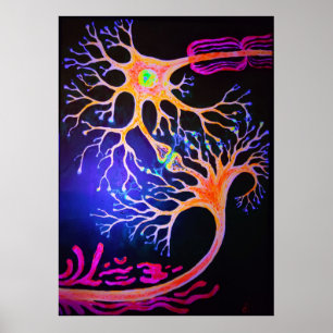 Synapsen verbinden Neuronen Poster