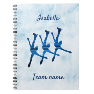 Synchronisierte Skaten Notebook-Linie blau Notizblock