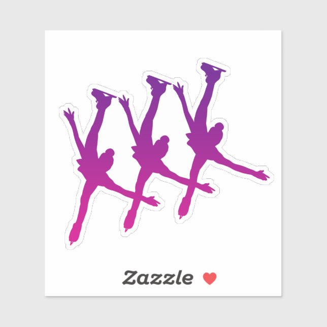 Synchronisiertes Skaten Sticker arabesque lila ros (Blatt)