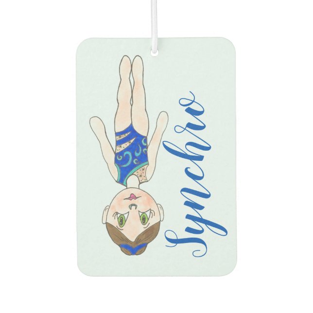 Synchronschwimmen Blue Synchro Schwimmer Girl Autolufterfrischer (Vorderseite)