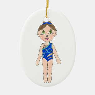 Synchronschwimmen Blue Synchro Schwimmer Girl Keramik Ornament