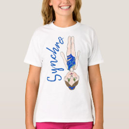 Synchronschwimmen Blue Synchro Schwimmer Girl T-Shirt