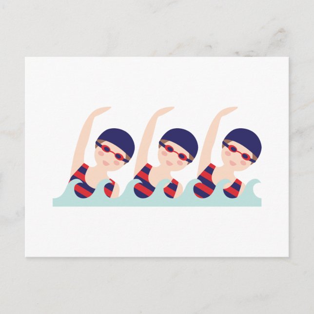 Synchronschwimmen Postkarte (Vorderseite)