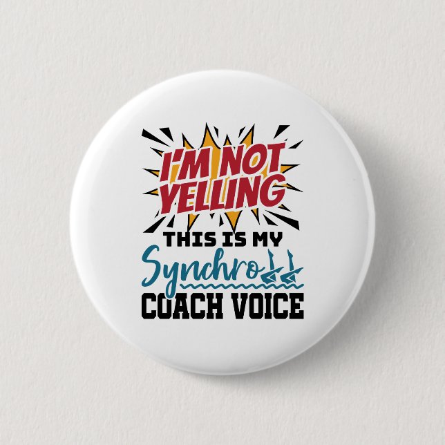 Synchronschwimmen Synchro Coach Stimme Button (Vorderseite)
