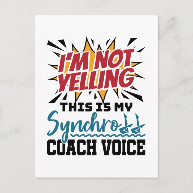 Synchronschwimmen Synchro Coach Stimme Postkarte (Vorderseite)