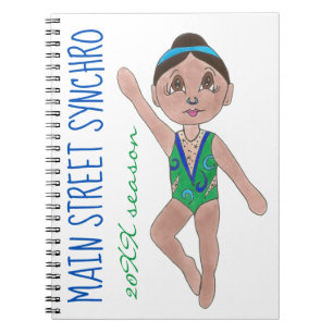 Synchronschwimmende Girls Swim Team Synchro Notizblock
