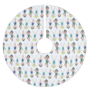 Synchronschwimmende Girls Swim Team Synchro Polyester Weihnachtsbaumdecke