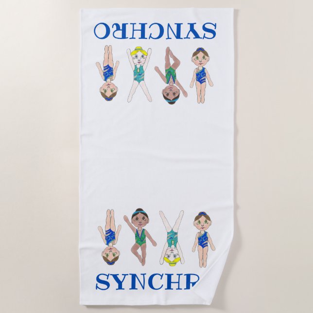 Synchronschwimmende Girls Swim Team Synchro Strandtuch (Vorderseite)