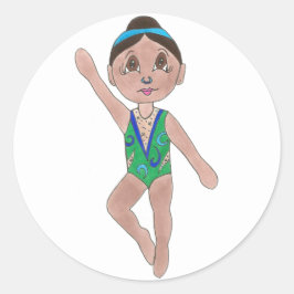Synchronschwimmer Girl Synchro Schwimmsport Runder Aufkleber
