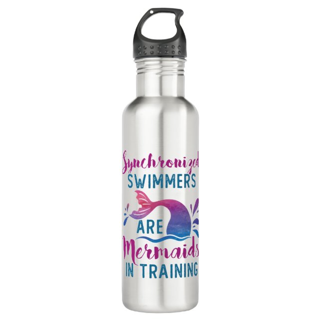 Synchronschwimmer sind Seeleute in der Ausbildung Edelstahlflasche (Vorderseite)