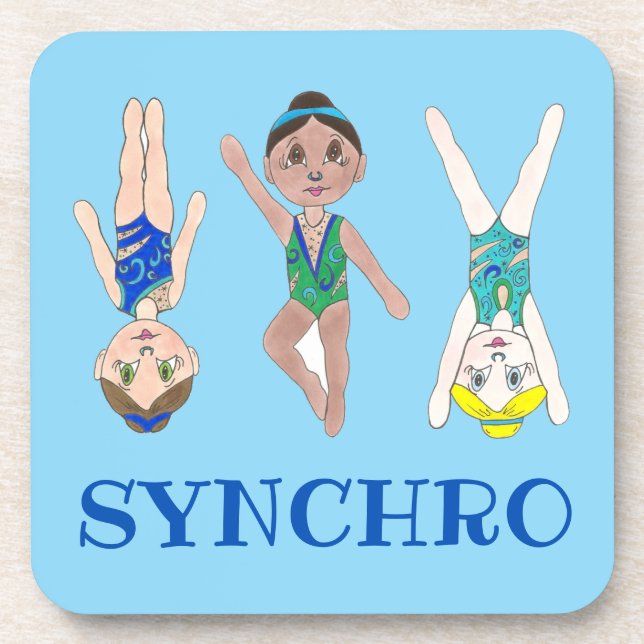 Synchronschwimmermädchen Synchro Schwimmsport Getränkeuntersetzer (Vorderseite)